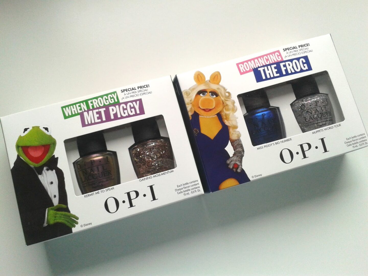 OPI When Froggy Met Piggy Duo OPI Romancing the Frog Duo muppets most wanted review