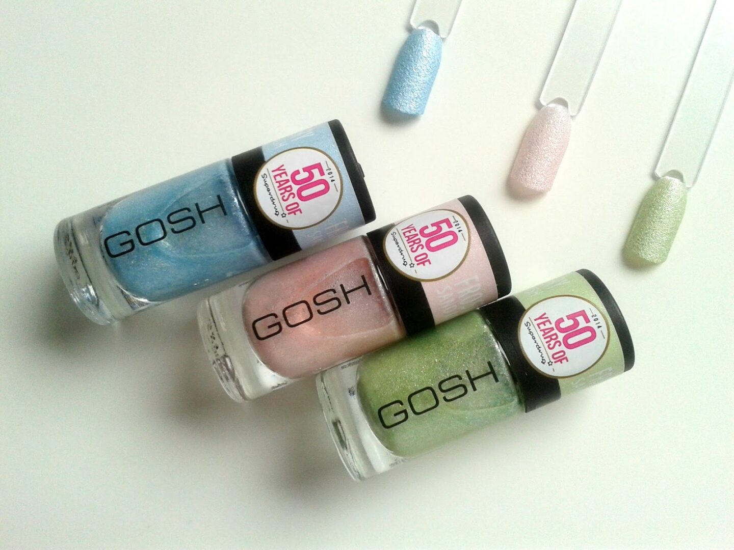 GOSH Frosted Pastel Nail Lacquers Review Swatches Superdrug 50th Birthday Limited Editions