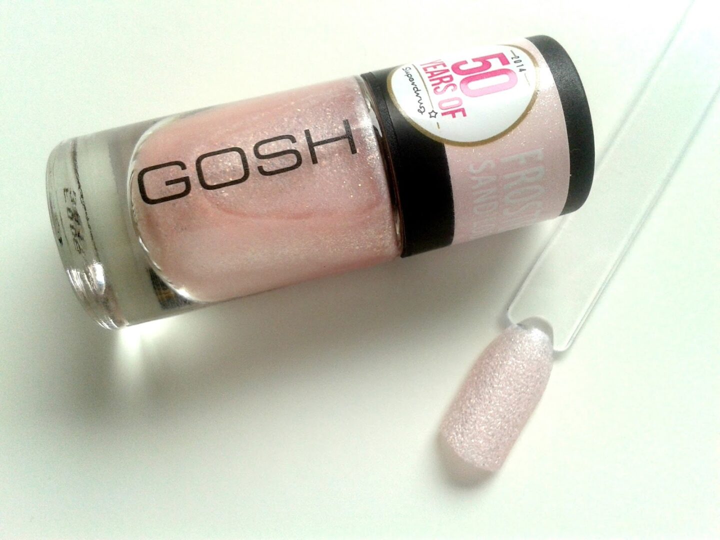 GOSH Frosted Nail Lacquer in Pastel Pink Review Swatch Superdrug 50th Birthday