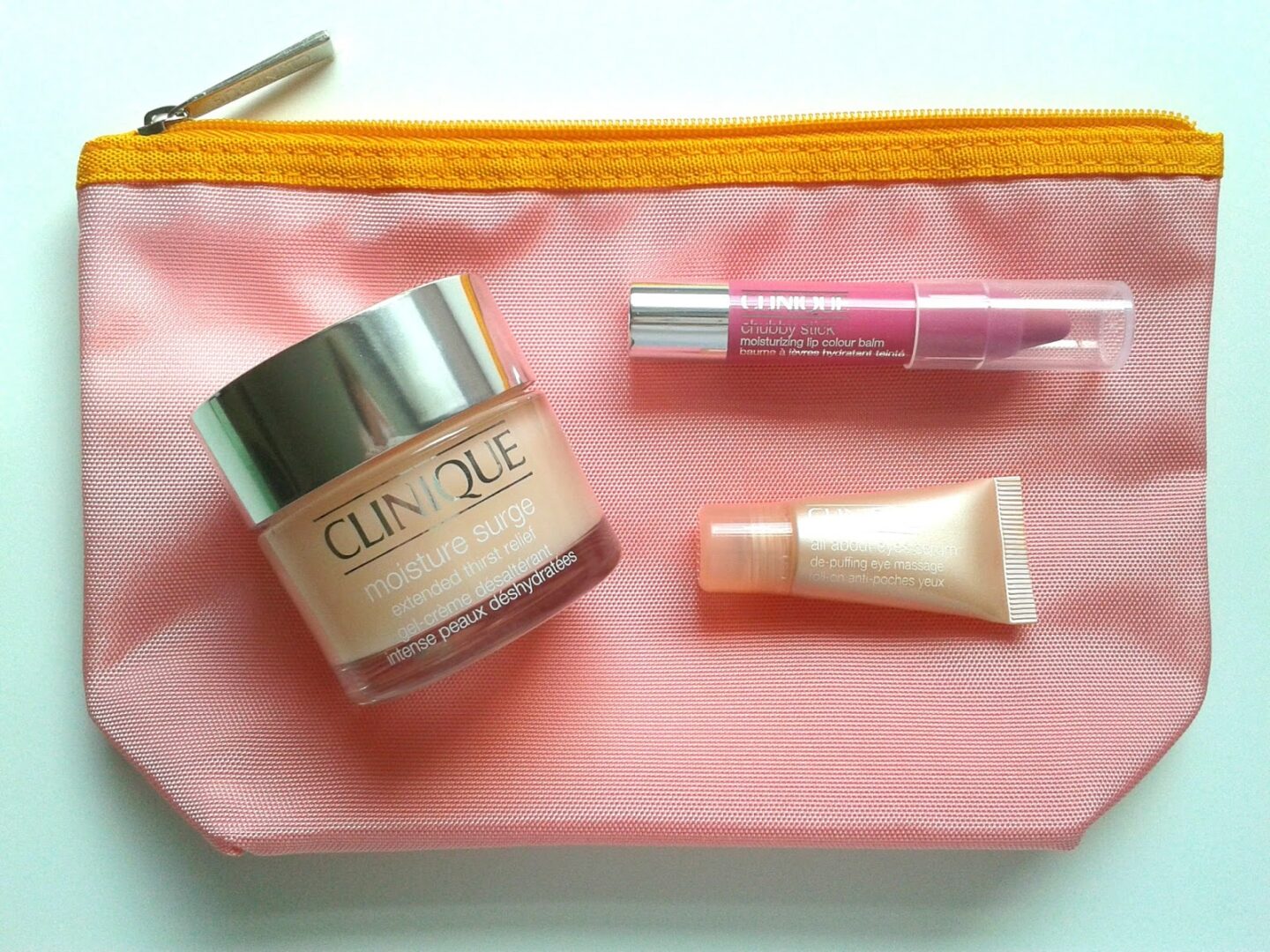 Clinique Moisture Favourites Set Beauty Review Clinique Chubby Stick Moisturising Lip Colour Balm in Woppin' Watermelon Clinique Moisture Surge Extended Thirst Relief Clinique All About Eyes Serum De-Puffing Eye Massage