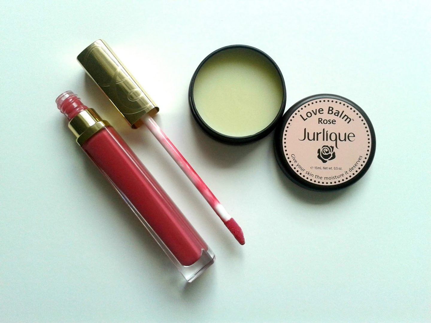 Estee Lauder Pure Colour Lip Gloss in Brazen Berry Shine Jurlique Rose Love Balm Beauty Review