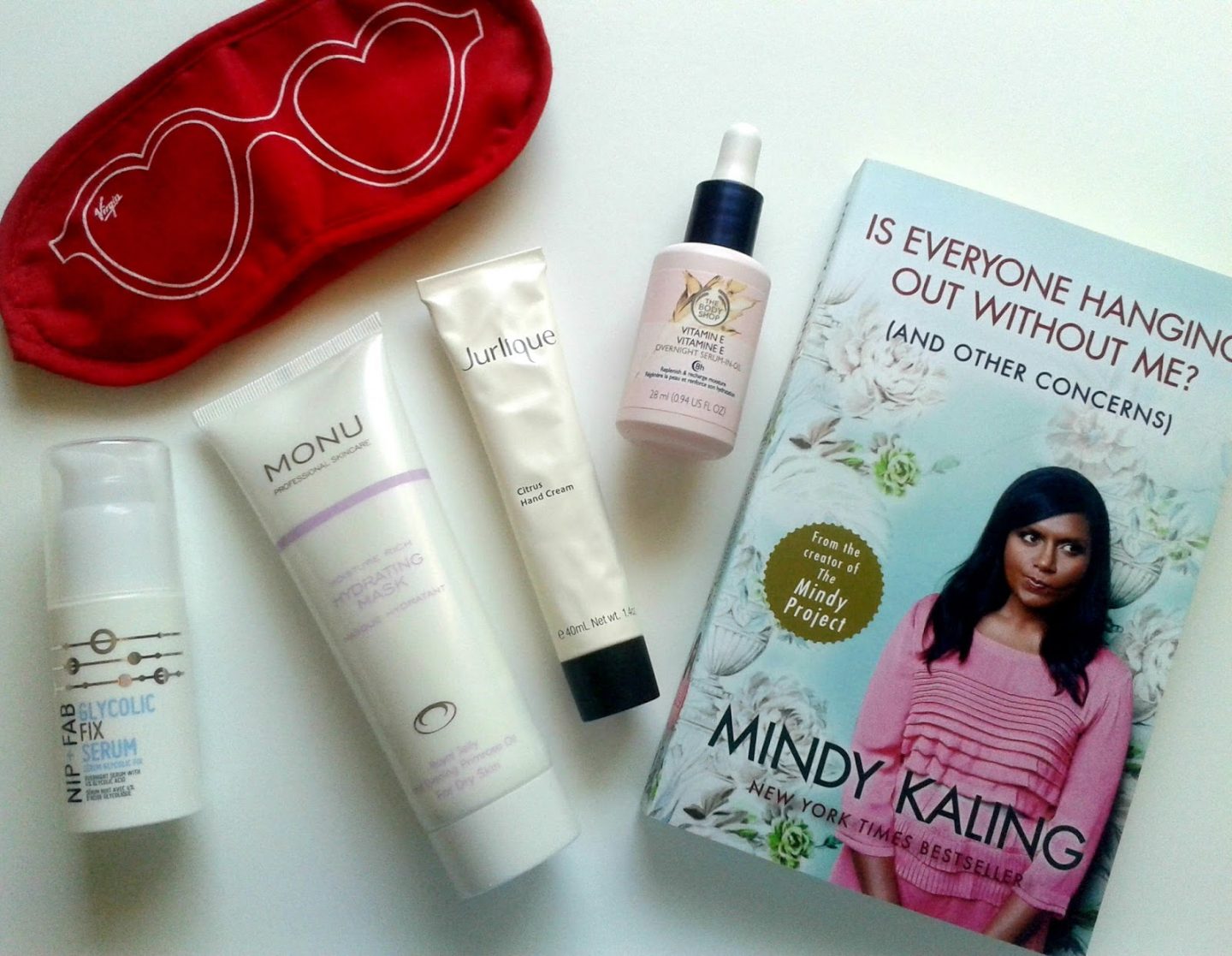 My Bedtime Essentials Nip + Fab The Body Shop Jurlique Monu Skincare Minday Kaling Beauty Review