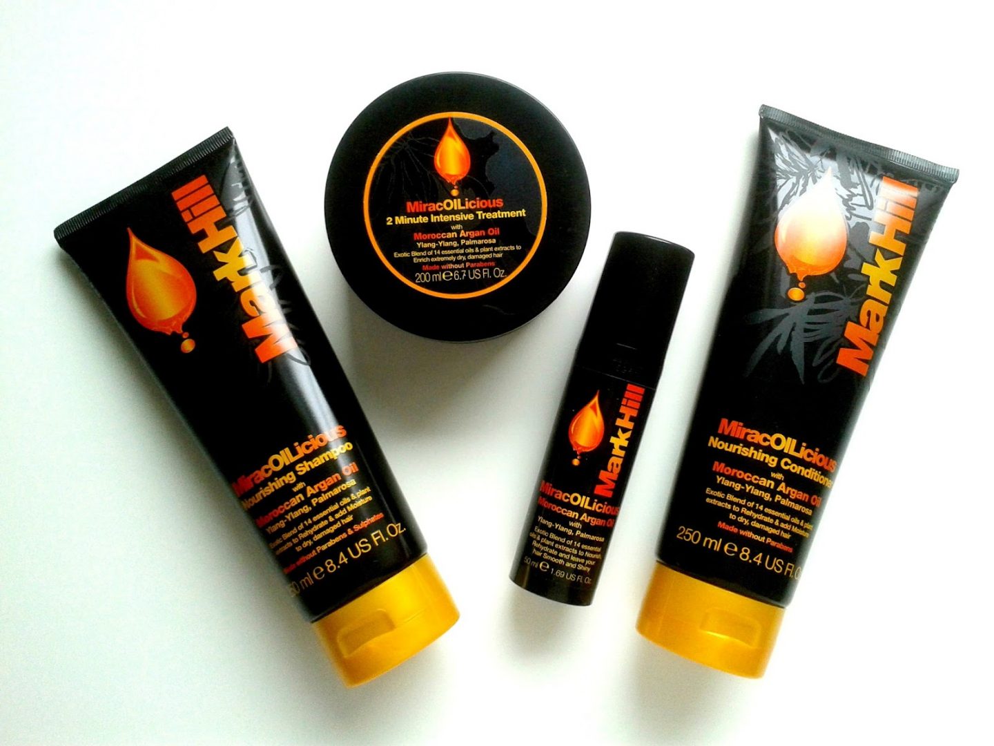 Mark Hill MiracOILicious Collection Beauty Review Shampoo Conditioner Moroccan Argan Oil 2 Minute Miracle Intensive Treatment