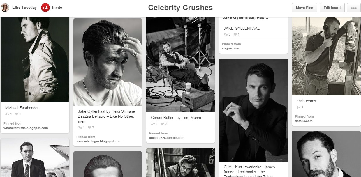 Celebrity Pinterest Board