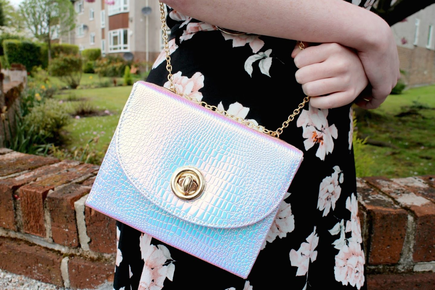 iridescent box clutch
