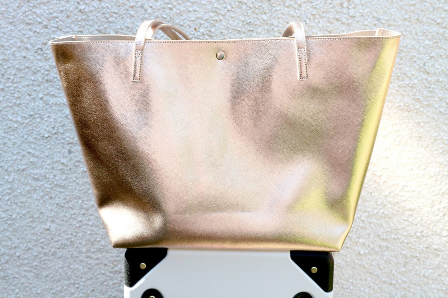 rose gold metallic tote bag paperchase