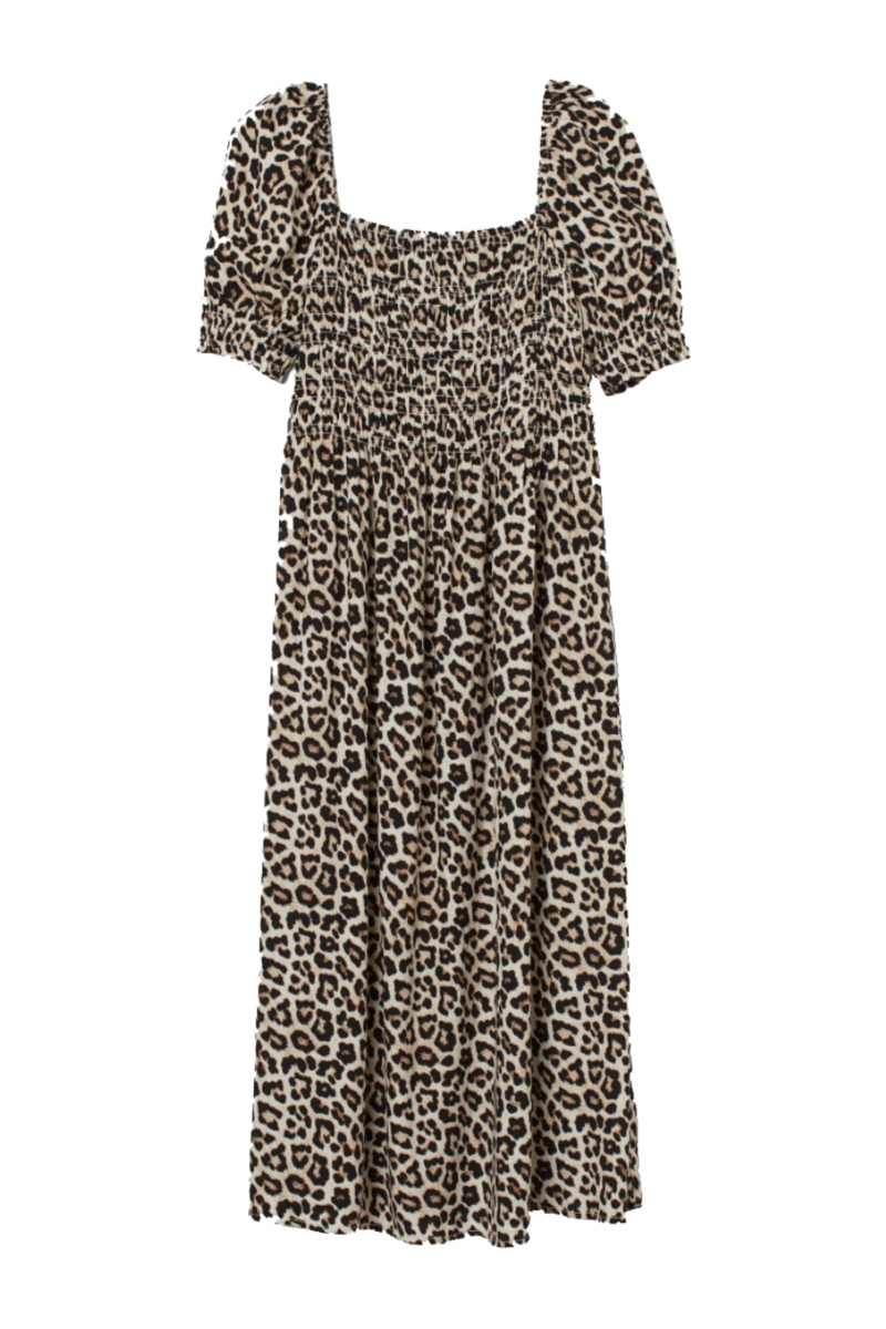 H&M Leopard Print Puff Sleeved Dress