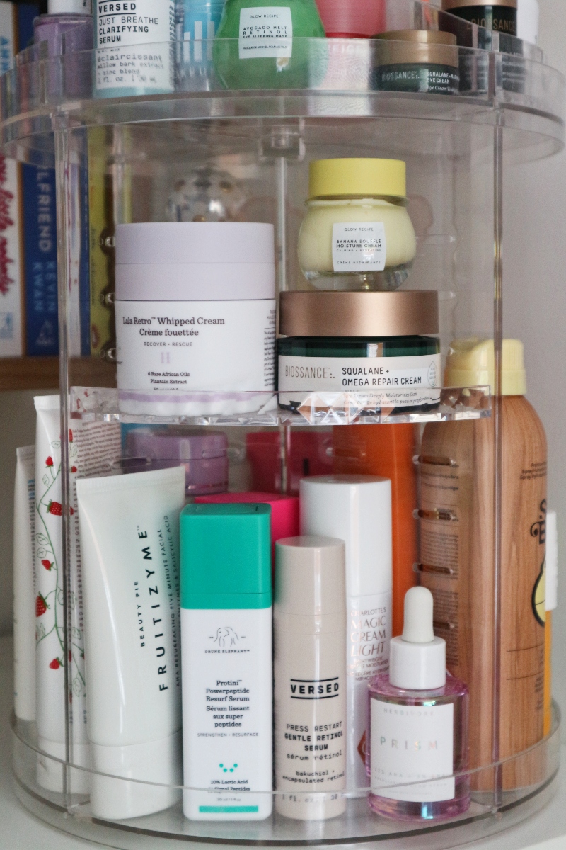 spinning skincare organiser